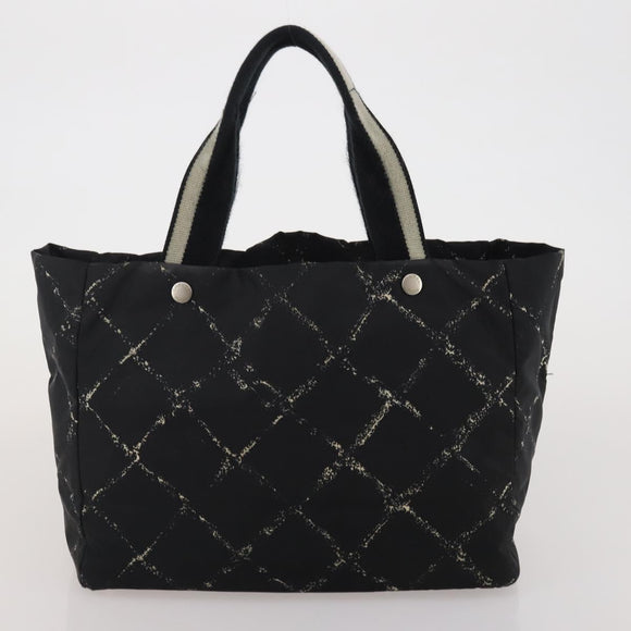 CHANEL New Travel Line Tote Bag Nylon 3 Set Black Beige CC Auth BA15740