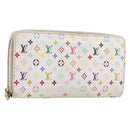 LOUIS VUITTON Monogram Multicolor Zippy Long Wallet White M60241 LV Auth BA15741-1