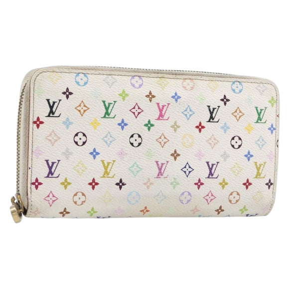 LOUIS VUITTON Monogram Multicolor Zippy Long Wallet White M60241 LV Auth BA15741