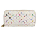 LOUIS VUITTON Monogram Multicolor Zippy Long Wallet White M60241 LV Auth BA15741-13