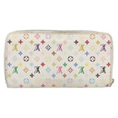 LOUIS VUITTON Monogram Multicolor Zippy Long Wallet White M60241 LV Auth BA15741-2
