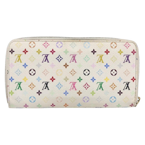 LOUIS VUITTON Monogram Multicolor Zippy Long Wallet White M60241 LV Auth BA15741
