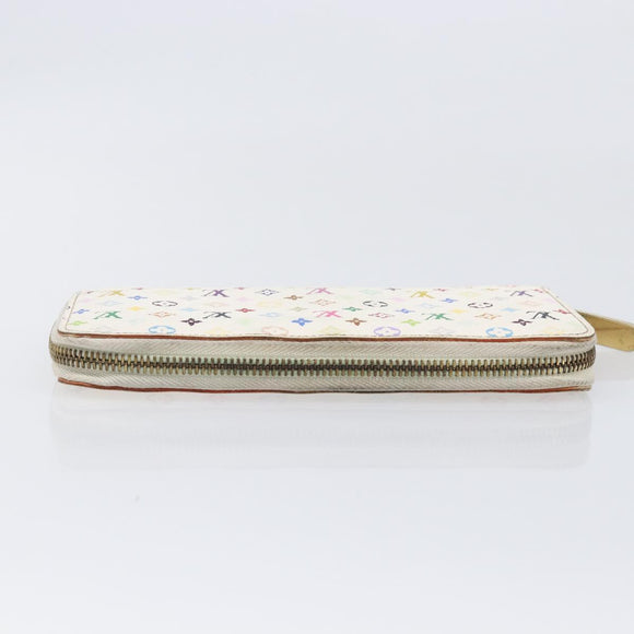 LOUIS VUITTON Monogram Multicolor Zippy Long Wallet White M60241 LV Auth BA15741