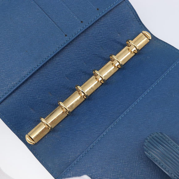 LOUIS VUITTON Epi Agenda PM Day Planner Cover Blue R20055 LV Auth BA15742