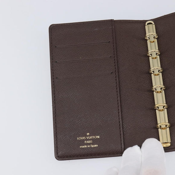 LOUIS VUITTON Monogram Mini Lin Agenda PM Ebene R20916 LV Auth BA15746