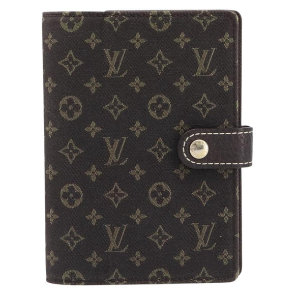 LOUIS VUITTON Monogram Mini Lin Agenda PM Ebene R20916 LV Auth BA15746