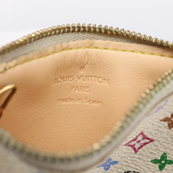 LOUIS VUITTON Monogram Multicolor Pochette Cles White M92655 LV Auth BA15747