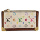 LOUIS VUITTON Monogram Multicolor Pochette Cles White M92655 LV Auth BA15747-13
