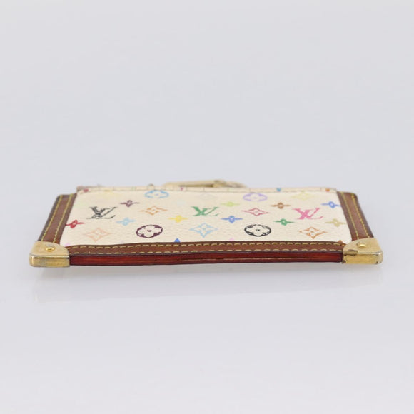 LOUIS VUITTON Monogram Multicolor Pochette Cles White M92655 LV Auth BA15747