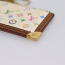 LOUIS VUITTON Monogram Multicolor Pochette Cles White M92655 LV Auth BA15747-8
