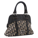 Christian Dior Trotter Canvas Hand Bag Navy Silver Auth BA15752-1