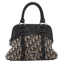 Christian Dior Trotter Canvas Hand Bag Navy Silver Auth BA15752-13