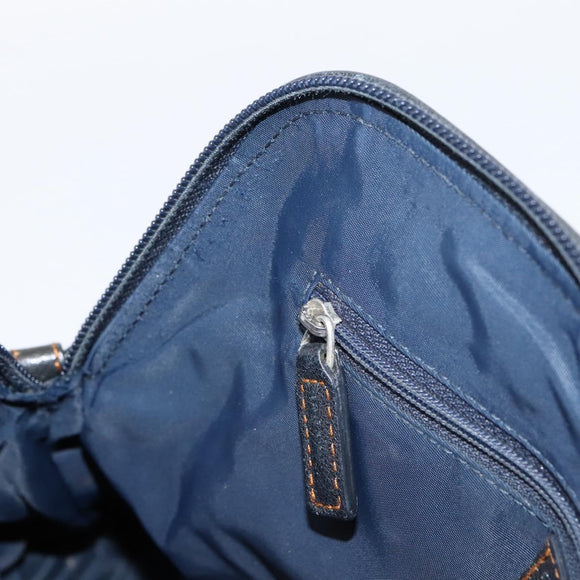 Christian Dior Trotter Canvas Hand Bag Navy Silver Auth BA15752
