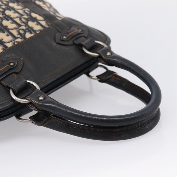 Christian Dior Trotter Canvas Hand Bag Navy Silver Auth BA15752