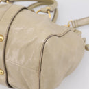 Miu Miu Hand Bag Leather 2way Beige Gold Auth BA15753V-16