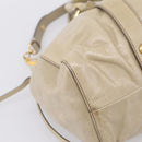 Miu Miu Hand Bag Leather 2way Beige Gold Auth BA15753V-17