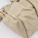 Miu Miu Hand Bag Leather 2way Beige Gold Auth BA15753V-19