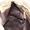 Miu Miu Hand Bag Leather 2way Beige Gold Auth BA15753V-23