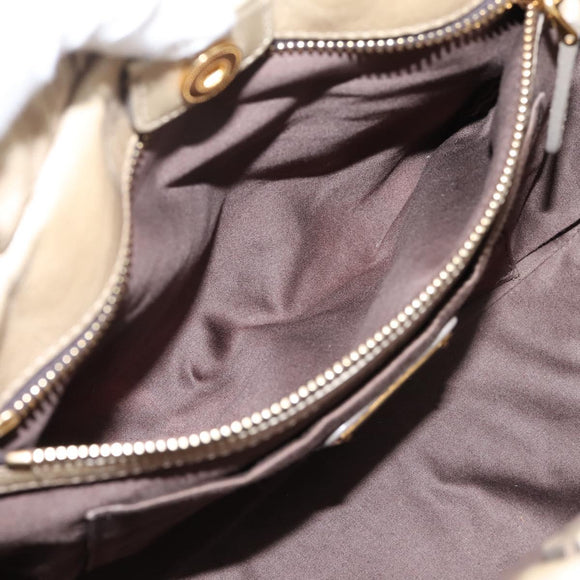 Miu Miu Hand Bag Leather 2way Beige Gold Auth BA15753V