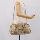 Miu Miu Hand Bag Leather 2way Beige Gold Auth BA15753V-26