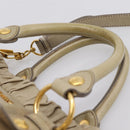Miu Miu Hand Bag Leather 2way Beige Gold Auth BA15753V-14