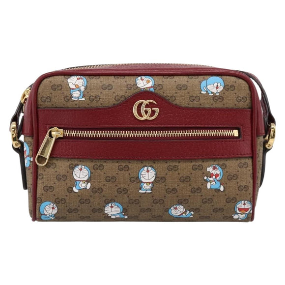 GUCCI Micro GG Supreme Doraemon Collaboration Bag PVC Beige 647784 Auth BA15754M