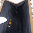 Miu Miu Matelasse Rhinestone Shoulder Bag Suede Gray Gold Auth BA15755V-25