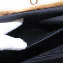 Miu Miu Matelasse Rhinestone Shoulder Bag Suede Gray Gold Auth BA15755V-26