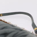 Miu Miu Matelasse Rhinestone Shoulder Bag Suede Gray Gold Auth BA15755V-14