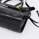 PRADA Bonnie Hand Bag Leather 2way Black Gold Auth BA15756SAM-16