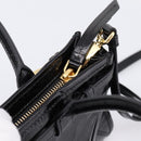 PRADA Bonnie Hand Bag Leather 2way Black Gold Auth BA15756SAM-9
