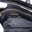 PRADA Bonnie Hand Bag Leather 2way Black Gold Auth BA15756SAM-21