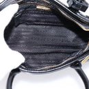 PRADA Bonnie Hand Bag Leather 2way Black Gold Auth BA15756SAM-10