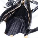 PRADA Bonnie Hand Bag Leather 2way Black Gold Auth BA15756SAM-22