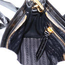 PRADA Bonnie Hand Bag Leather 2way Black Gold Auth BA15756SAM-23