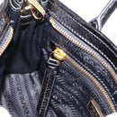 PRADA Bonnie Hand Bag Leather 2way Black Gold Auth BA15756SAM-24