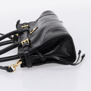 PRADA Bonnie Hand Bag Leather 2way Black Gold Auth BA15756SAM-3
