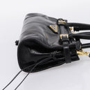 PRADA Bonnie Hand Bag Leather 2way Black Gold Auth BA15756SAM-4