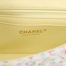 CHANEL Mini Matelasse 20 Single Flap Chain Bag Tweed White CC Auth BA15757SM-18