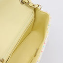 CHANEL Mini Matelasse 20 Single Flap Chain Bag Tweed White CC Auth BA15757SM-19