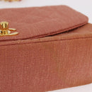 CHANEL Matelasse Diana Flap Chain Bag Canvas Orange Gold CC Auth BA15758SAV-11