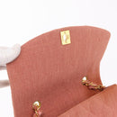 CHANEL Matelasse Diana Flap Chain Bag Canvas Orange Gold CC Auth BA15758SAV-18