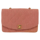 CHANEL Matelasse Diana Flap Chain Bag Canvas Orange Gold CC Auth BA15758SAV-2