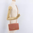 CHANEL Matelasse Diana Flap Chain Bag Canvas Orange Gold CC Auth BA15758SAV-30