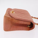 CHANEL Matelasse Diana Flap Chain Bag Canvas Orange Gold CC Auth BA15758SAV-5
