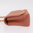 CHANEL Matelasse Diana Flap Chain Bag Canvas Orange Gold CC Auth BA15758SAV-6