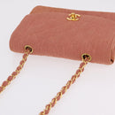 CHANEL Matelasse Diana Flap Chain Bag Canvas Orange Gold CC Auth BA15758SAV-7