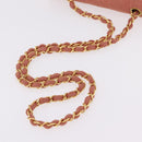 CHANEL Matelasse Diana Flap Chain Bag Canvas Orange Gold CC Auth BA15758SAV-8
