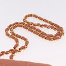 CHANEL Matelasse Diana Flap Chain Bag Canvas Orange Gold CC Auth BA15758SAV-9