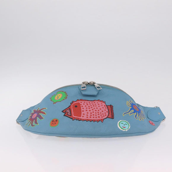 LOUIS VUITTON Taurillon Monogram Maxi Bum Bag Light Blue M21715 LV Auth BA15760SAV